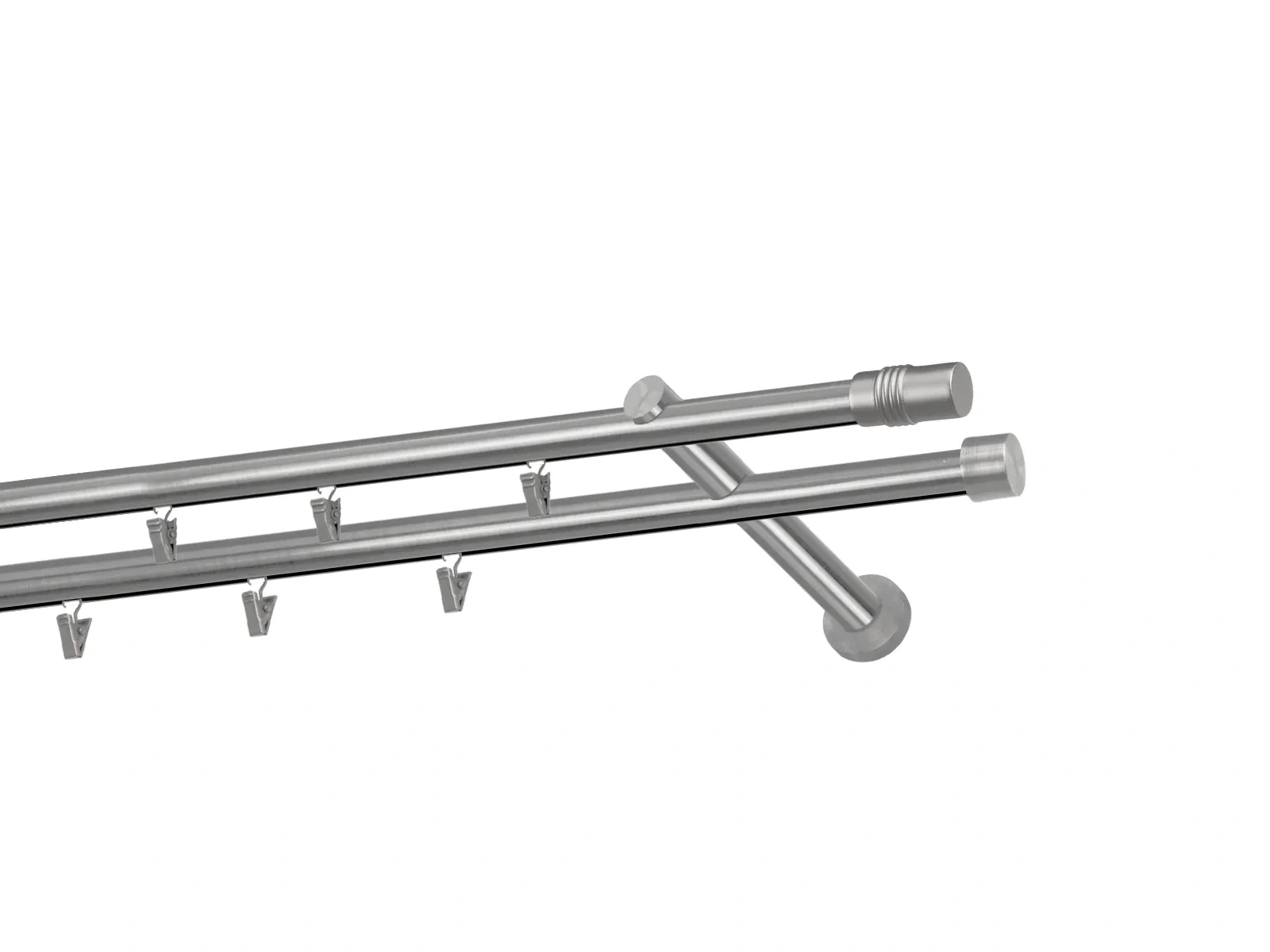Garniža 19x19mm - drážková tyč - 2rady - CYLINDER - satin