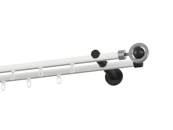 Garniža 19x19mm drážková tyč - 2rady - SFERA - bielo čierna