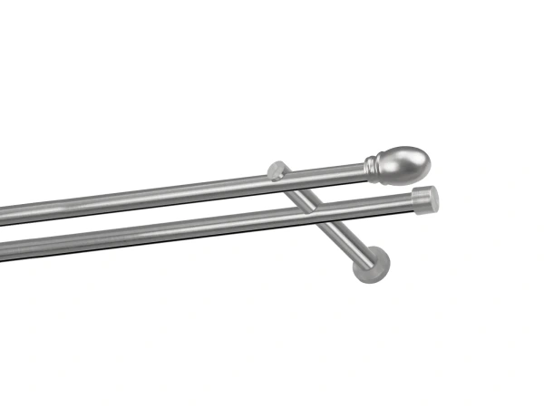 Galerie 19x19 mm - bară cu șină - dublă - BELUNO - satin 1