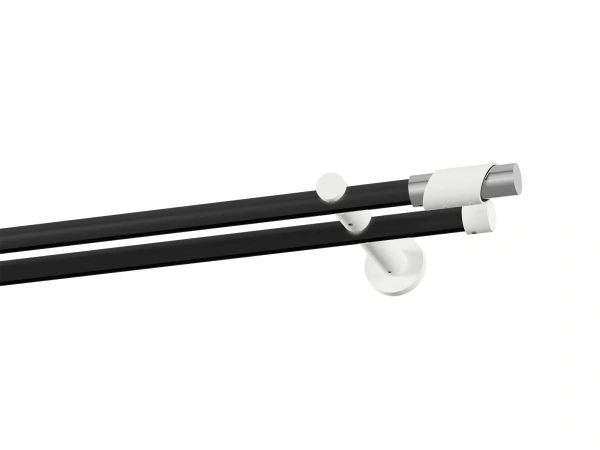 Garniža 19x19mm drážková tyč - 2rady - PARIS - čierno biela 1