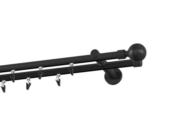 Garniža 19x19mm drážková tyč - 2rady - GABI - čierna 2