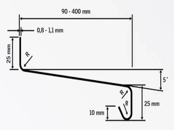 Pervazuri exterioare din aluminiu îndoit – argintiu RAL 9006 3