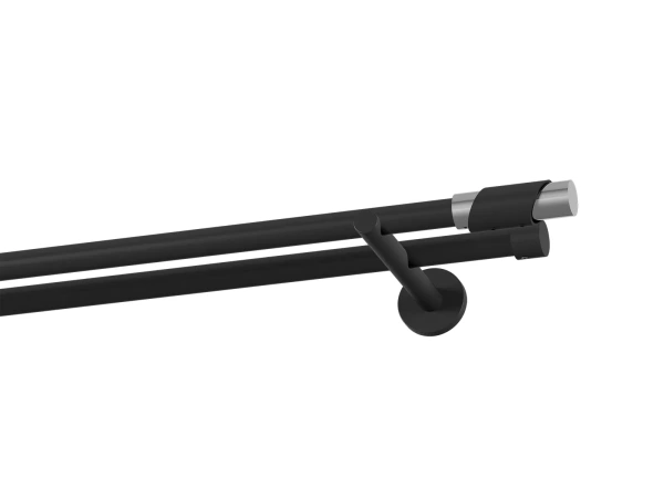 Garniža 19x19mm obyčajná tyč - 2rady - PARIS - čierna 1