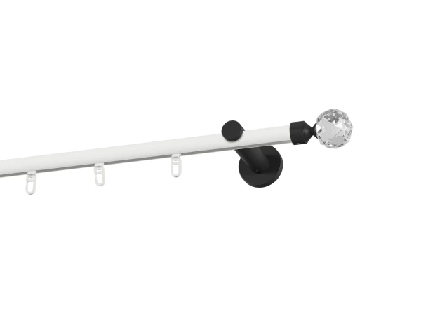 Garniža 19mm drážková tyč - 1rad - GUĽA CRYSTAL - bielo čierna