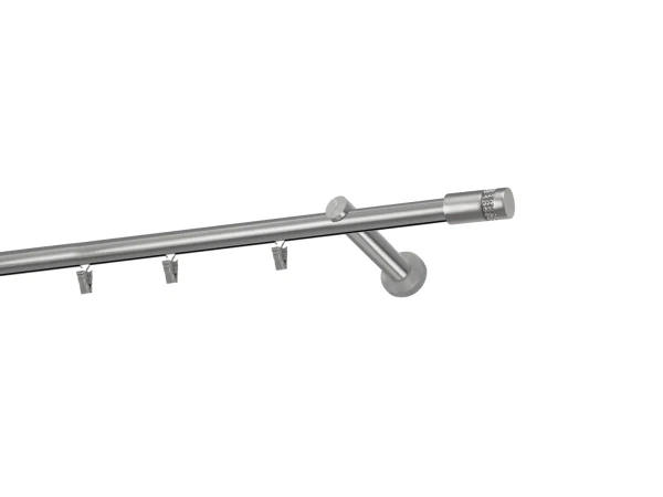 Garniža 19mm - drážková tyč - 1rad - CYLINDER CRYSTAL - satin