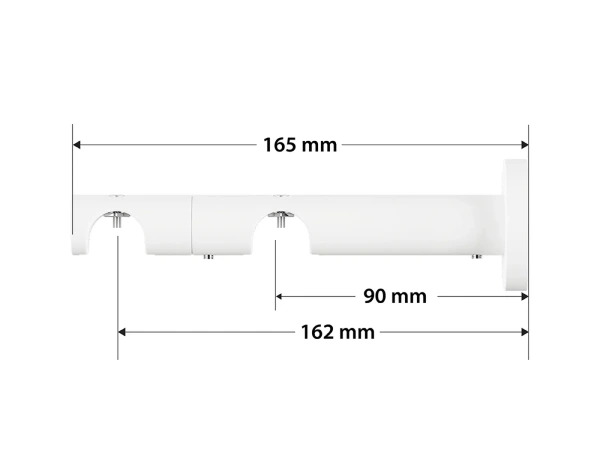 Garniža 19x19mm drážková tyč - 2rady - PULLO - biela 4