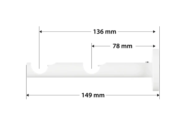 Galerie 19x19 mm bară standard - dublă - CYLINDER CRYSTAL - negru alb 3