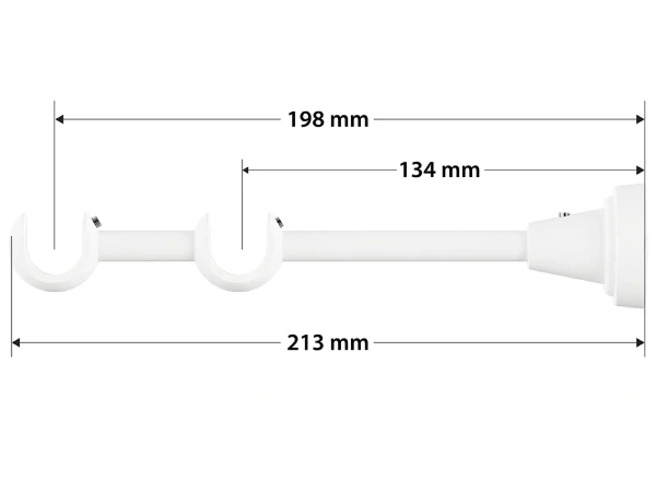 Garniža 19x19mm obyčajná tyč - 2rady - PULLO - biela 4