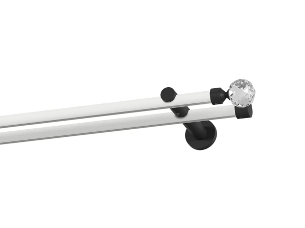 Garniža 19x19mm drážková tyč - 2rady - GUĽA CRYSTAL - bielo čierna 1