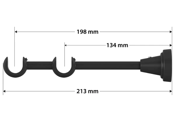 Galerie 19x19 mm bară standard - dublă - CYLINDER CRYSTAL - alb negru 4