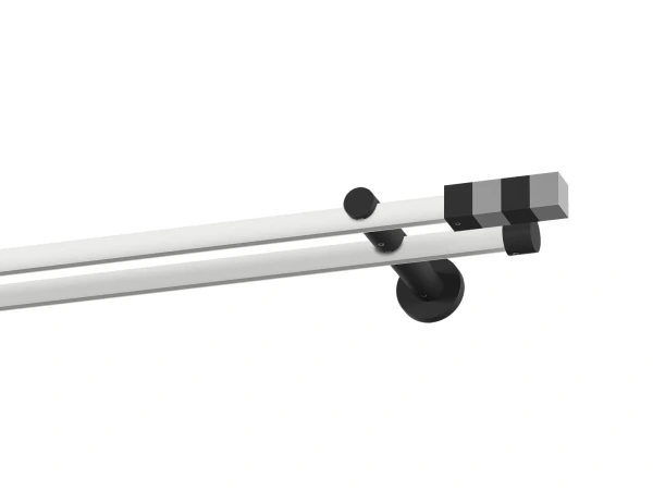 Garniža 19x19mm drážková tyč - 2rady - KVADRAT - bielo čierna 1