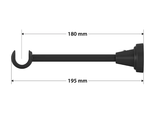 Garniža 19mm obyčajná tyč - 1rad - PULLO - čierna 4