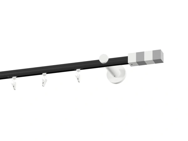 Garniža 19mm drážková tyč - 1rad - KVADRAT - čierno biela 2