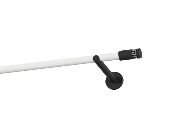 Galerie 19 mm bară standard - simplă - CYLINDER CRYSTAL - alb negru 1