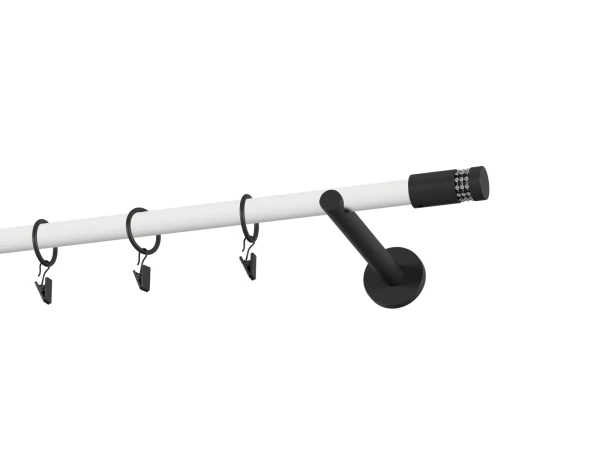 Galerie 19 mm bară standard - simplă - CYLINDER CRYSTAL - alb negru