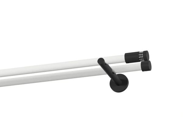 Galerie 19x19 mm bară standard - dublă - CYLINDER CRYSTAL - alb negru 1