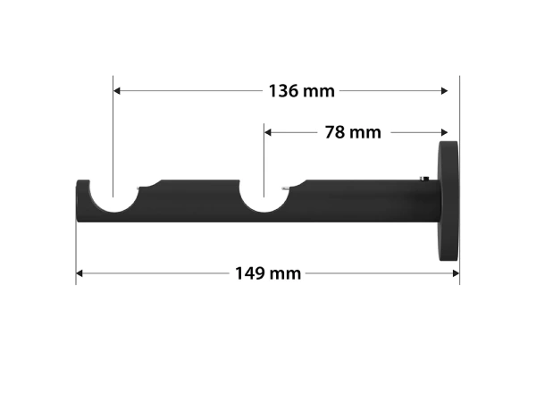 Galerie 19x19 mm bară standard - dublă - CYLINDER CRYSTAL - alb negru 3