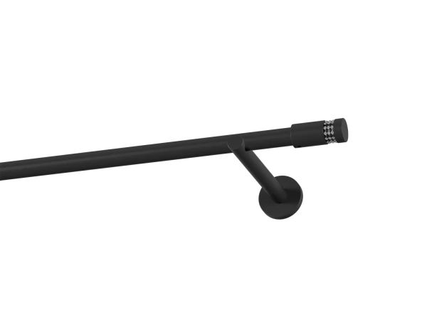 Galerie 19 mm bară standard - simplă - CYLINDER CRYSTAL - negru 1