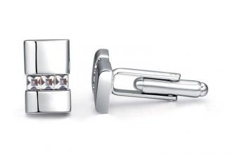 Pánske manžetové gombíky biele zlato fialové diamanty 1