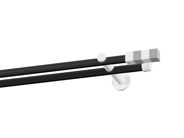 Garniža 19x19mm drážková tyč - 2rady - KVADRAT - čierno biela 1