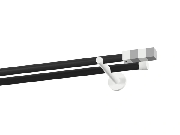 Garniža 19x19mm obyčajná tyč - 2rady - KVADRAT - čierno biela 1