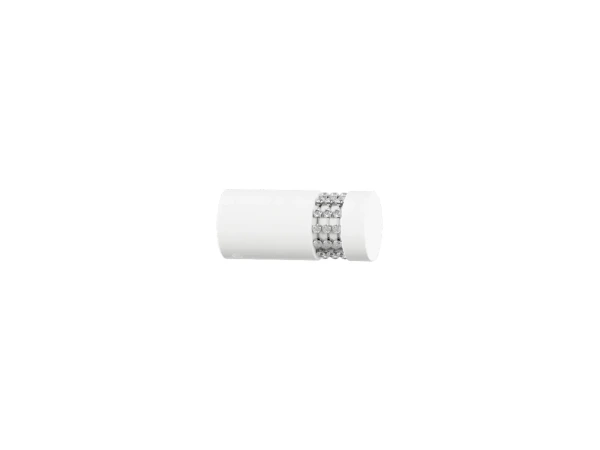 Galerie 19 mm bară cu șină - simplă - CYLINDER CRYSTAL - alb 3