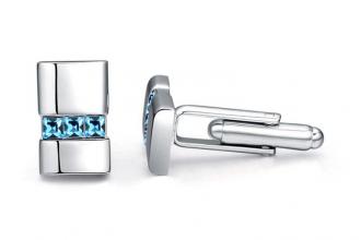 Pánske manžetové gombíky biele zlato fialové diamanty 3