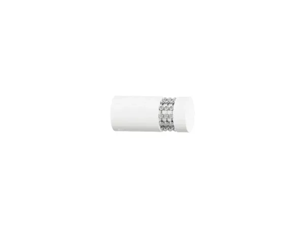 Galerie 19 mm bară cu șină - simplă - CYLINDER CRYSTAL - alb